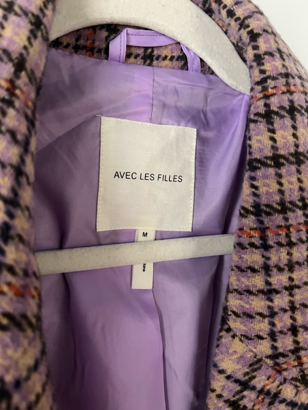 Pink Plaid Double-Breasted Blazer Jacket - Picture 3 of 3